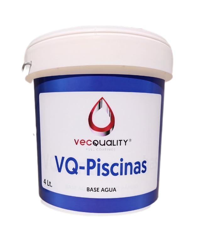 VecQuality Pintura Piscina Al Agua 4 Litros RESISTENTE a Productos Químicos y Rayos UV (Blanco)