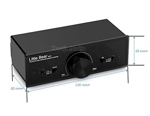 Nobsound Little Bear Mc2 Mini Fully-Balanced/Single-Ended Passive Preamp; Hi-Fi Pre-Amplifier; Xlr/Rca Volume Controller For Active Monitor Speakers (Black) #TOP5