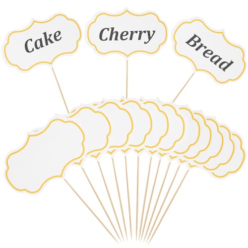 Nogeqi 50 Pieces Food Signs for Buffet Cheese Markers Food