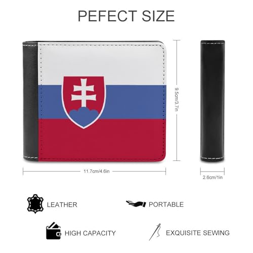 Flag of Slovakia Men's PU Leather Wallet with Large Capacity Coin Purse/storage Bag/card Holder/business Wallet One Sizeone Size2