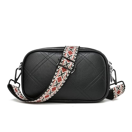 Image of Crossbody Straps for Purses Silver Hardware Purse Strap Wide Shoulder Strap Adjustable Replacement,Retro Jacquard Embroidery for Shoulder Bags, Canvas Tote Handbags