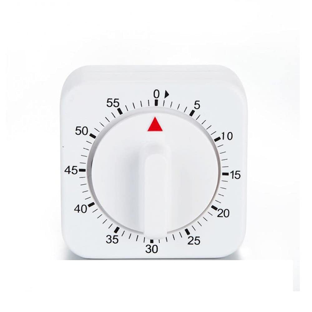 minutnik, Kitchen Timer Count Down Reminder White Square Shape Mechanical for Food Preparation