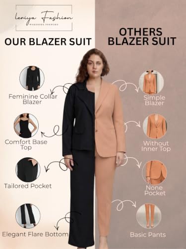 Image of Leriya Fashion Co ord Set for Women Stylish | Lycra Blend Western Blazer Suit 3 Piece Co ord Set | Casual Blazer for Women Stylish Formal Professional Office Wear
