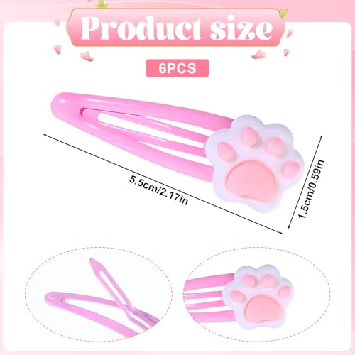 6PCS pinzas rosas de gato kawaii para pelo miniatura 2