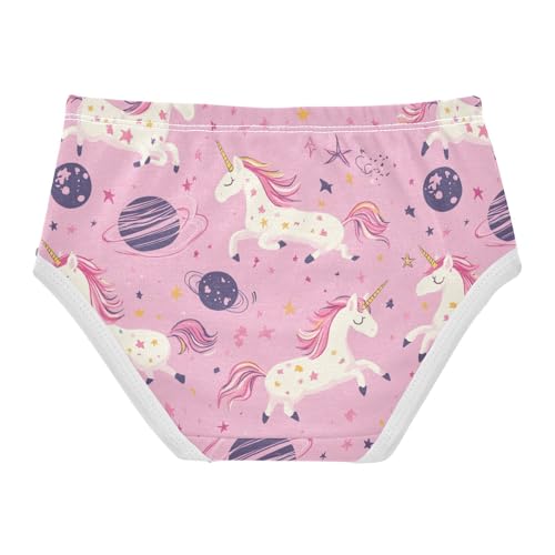 Wusikd Cute Space Unicorns Girls' Underwear Cotton Space Stars Planets Girls Briefs Soft Toddler Underwear 2T2