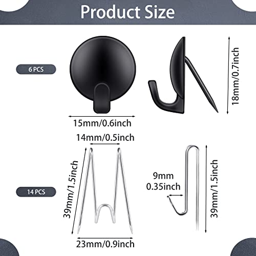 20-Piece Metal Cubicle Hook Set - Black, Silver