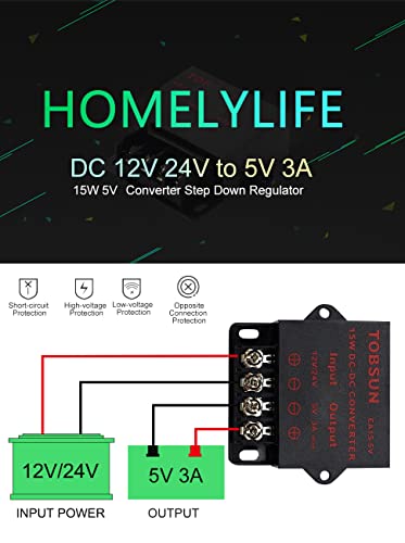 HOMELYLIFE Convertitore di Tensione DC Regolatore