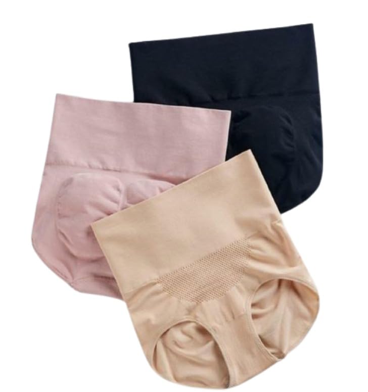 Women's Cotton Blend Free Size 4 in 1 Tummy Back Thighs HIPS Effective Seamless Shape wear with Anti Rolling Strip Control Tucker