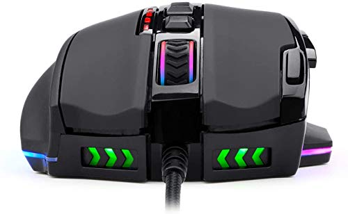 Redragon M801 Gaming Mouse Wired LED RGB Backlit MMO Gaming Mice 9 Button Programmable Mouse with Macro Recording Side Buttons Rapid Fire Button Weight Tuning Set 12400 DPI for Windows (Black) - Image 6