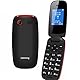 CHAKEYAKE Seniorenhandy ohne Vertrag, Klapphandy Mobiltelefon mit Großen Tasten, 2G GSM Handy für Senioren mit 1.7 Zoll Farbdisplay, Dual SIM, SOS Notruftaste, Taschenlampe (Schwarz Rot)