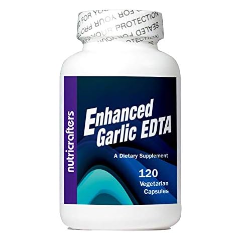 NutriCrafters Enhanced Garlic EDTA 120 Capsules - 1000mg High Potency Calcium Disodium EDTA Formula - No Magnesium Sterate or Aluminum Containing Zeolite - 1 Bottle of 120 Capsules Cover