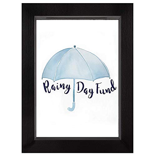 Americanflat 5X7" Rainy Day Black Box Frame With Polished Glass Front - Money Saver Shadow Box With Slot On Top For Wall And Tabletop - Honeymoon Adventure Fund And Piggy Bank For Adults #TOP1