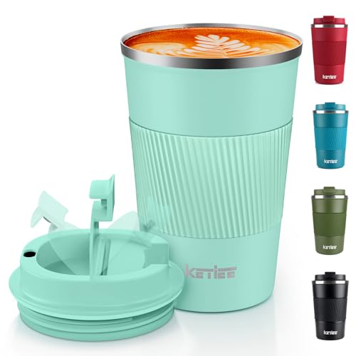 KETIEE Kaffeebecher to go,380ml Thermobecher Kaffee-to-go,Kaffeebecher Thermo,Doppelwandig Reisebecher Travel Mug… – Ansicht 1