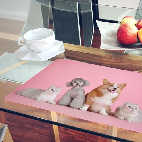 Set de table liège chat chien napperon souple grand format dessous table animaux - 6