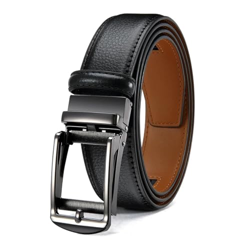 Men's Four Seasons Metal Automatic Buckle Belt Casual Business Leather Belt 40CX31WYT-BK 125cm