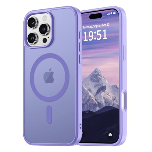 Coque iPhone 16 Pro premium mate translucide violette avec aimant fort