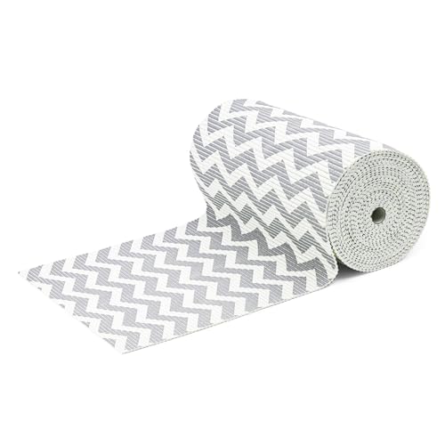 KARAT Tappeto in schiuma adattabile per bagno, piscina e cucina, antiscivolo, ritagliabile, sensazione morbida, superficie impermeabile, Chevron 65 x 120 cm