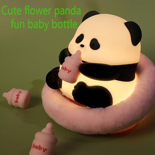 Image of Panda Night Light, Cute Bedroom Decoration, 7 Color Variable, Adjustable Panda Lamp, Bedside Touch Light for Boys and Girls Baby Gifts