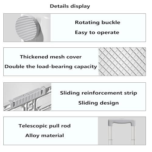 Tragbarer Einkaufstrolley mit Rädern - Allzweckwagen mit verstellbarem Teleskopgriff aus Aluminium - Leichter Kofferraumwagen für einfachen Transport - Schwarz – Bild 7