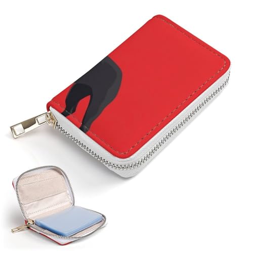 Small Pu Leather Zipper Wallet for Men Women, Boston Terrier Dog Red Card Organizer Case with 20 Slots Mini Credit Card Holder2