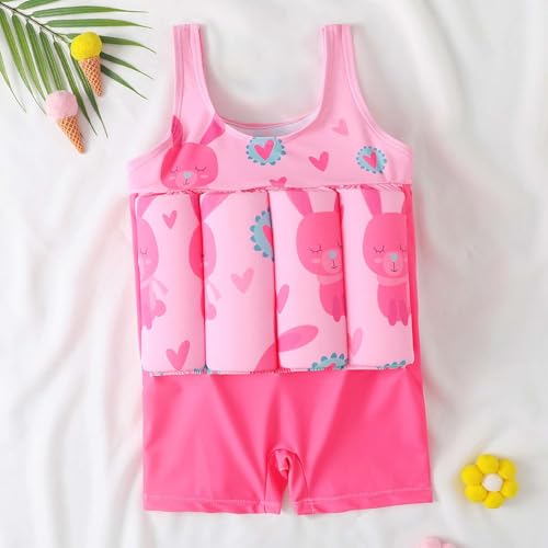 Toddler Swimsuit with Floatation Girls Boys One Piece Sleeveless Rash Guard Buoyancy Bathing Suits Training Outfits 1-6T2