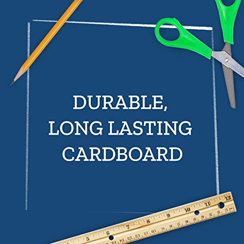 Image of Really Good Stuff - 163200BL Standard Privacy Shields for Student Desks - Set of 12 - Matte - Study Carrel Reduces Distractions - Keep Eyes from Wandering During Tests, Blue with School Supplies Pattern | Ages 4+, PreK+, Create a Distraction-Free Learning Environment, Glossy Finish, Desk Dividers for Students