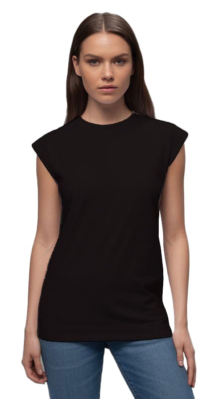 Sleeveless Round Neck Regular Length Tank Top for Women - Solid Plain T Shirt, Relaxed Fit, Soft and Breathable Summer Wear 100% Cotton (Model B)-picture-39