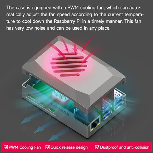 Image of Yahboom Pi 5 2GB Development Board Starter Kit with 27W 5.1V /5A Power Adapter Heat Sink and Raspberry Case (Pi5 2GB, Classic Basic Kit)