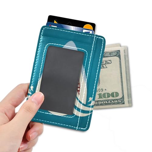 Front Pocket Minimalist Leather Slim Wallet Credit Card Holder Shark Tooth for Men & Women4