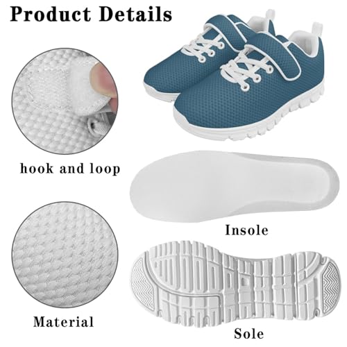 MARSVOVO Running Athletic Shoes for Kids Solid Color Hook and Loop Shoes Daily Wear Casual Sneakers4