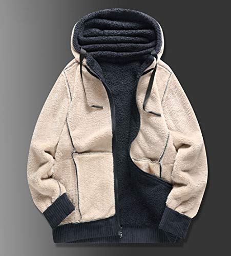 chouyatou Men's Thicken Sherpa Lined Zip Hooded Fuzzy Sweatshirt Jacket Hoodie3