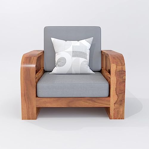 Image of Wooden 4 Seater Sofa Set for Living Room,3- to 4- Person Sofa Sets for Home, 3+1 Seater Sofa Sets for Home, Sheesham Wood (3+1 Seater,Honey Finish)