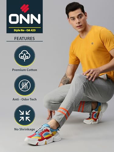 Image of ONN Men's Regular Fit Half Sleeve V Neck T-Shirt