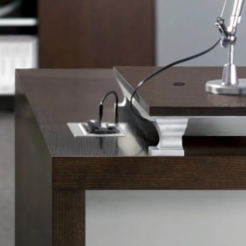 Image of Lakdi The Furniture Co Director L-Shape Table Luxury Modern Office Desk Made in MDF with Laminate & Integrated Wire Manager, 3 Drawer & Storage - Wenge Brown - LDL-594