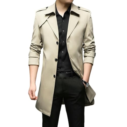 Trench homme kaki clair parfait pour le bureau et les sorties en automne hiver