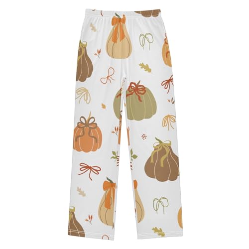 Ribbon Pumpkin Boys Pants Boys Athletic Pants Long Pant for Boywith Pockets Wide-Leg Size 6-14Y