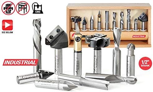 Amana Tool - AMS-138 10-Pc 3D, Signmaking, Lettering & Engraving CNC Router Bit Collection