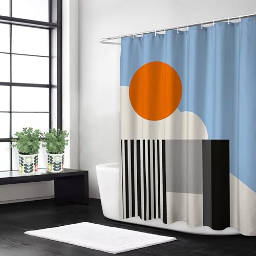 Rideau de douche moderne imperméable anti moisissure géométrie y596l - 4