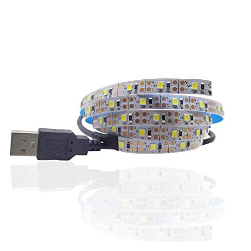 5 V 5 cm 0,5 m USB-kabel voeding LED-strip licht lamp SMD 3528 kerst bureau decor lamp tape voor tv achtergrond verlichting (wit, 0,5 m met USB-poort)