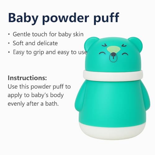Image of Baby Skin Care Powder Talcum Puff Case Cum Container Box Reusable Refillable for Toddlers Kids and Infants for Baby Body And Face Grooming BPA Free (PATTERN 102)