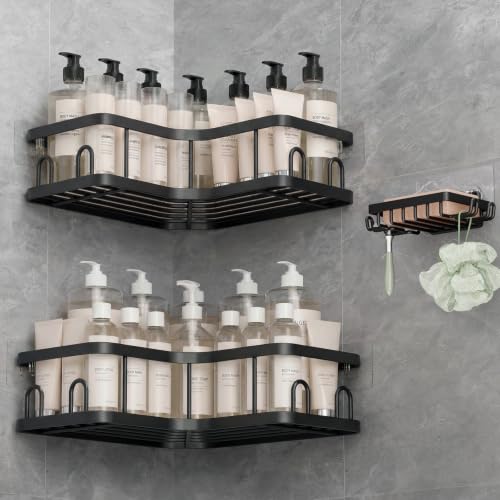 Veken Corner Shower Caddy 3-Pack, Advanced Rustproof Design&Stable Storage
