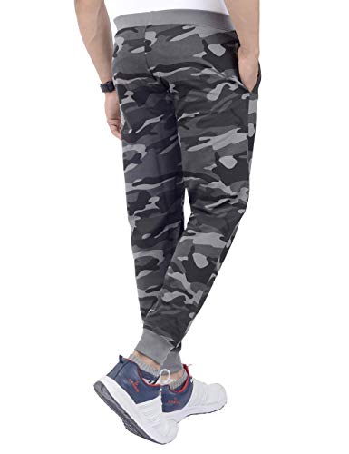 Image of DECISIVE Fitness Joggers Slim Fit Track Pant with 2 Pocket Track Pant for Men- Camo-Grey