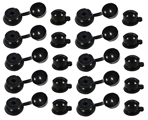 TERF® M6 x 20mm Black Flexible PVC Hinged Roofing Sealing Washer & Cap Cover M6 (6mm) X 20mm To Fix Roof Sheeting To Timber Sub Frames For Weatherproof Sealing Protecting
