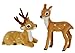 Produktbild Flair Flower Tierfigur REH aus Kunstfell Realistisches Waldtier Statue Ornamente niedliches Pelz Plüschtier Wald-Pelztier Weihnachtsdeko Winterdeko, 2er Set