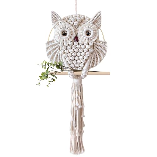Suspension murale en macramé Packool 30x80cm en corde de coton tissée main