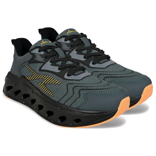 Image of Allen Cooper Training,Men's Lightweight Running Shoes | Breathable Mesh Sneakers with Cushion Comfort & Anti-Slip Sole | Walking, Gym, Training & Daily Wear Sports Shoes(651|TurboBoost|Color Options- Black,Olive,Green,Blue /Size-6,7,8,9,10)
