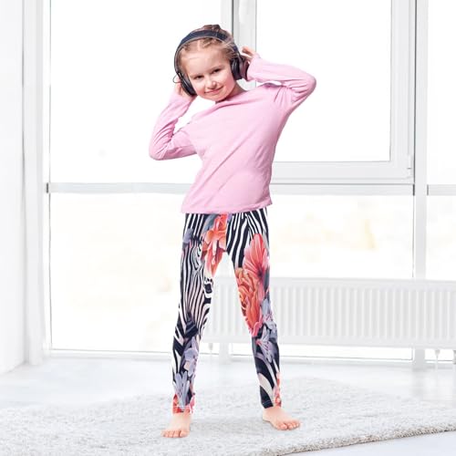 Bolaz Toddler Girls Leggings Printed Yoga Pants Leggings Zebra Beautiful Flowers for Kids4
