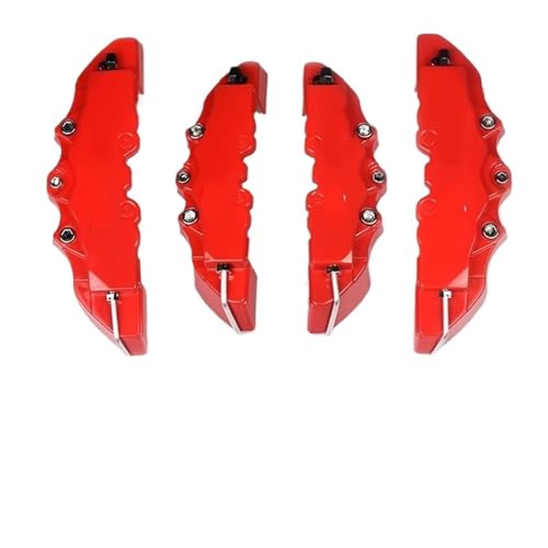 4 ou 2 pièces - Cache-étriers de freins 3D en ABS pour voiture Compatible avec Audi, BMW, Mercedes-Benz, Volkswagen(4Pcs M and S Red)