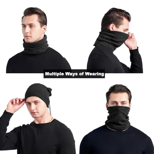 12 Pieces Fleece Neck Warmer For Men Women Winter Neck Gaiter Windproof Face Covering4