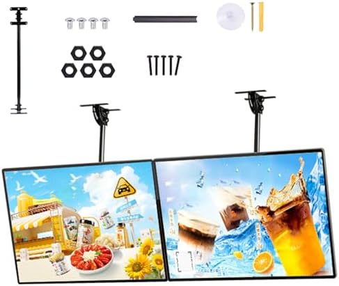 Digital Menu Board for Restaurants, LED Backlit Display with Telescopic Pole, Electronic Menu Board, Snap Frame Light Box for Cafe - 60x100cm/23.6x39.4in, Perfect for Promotions